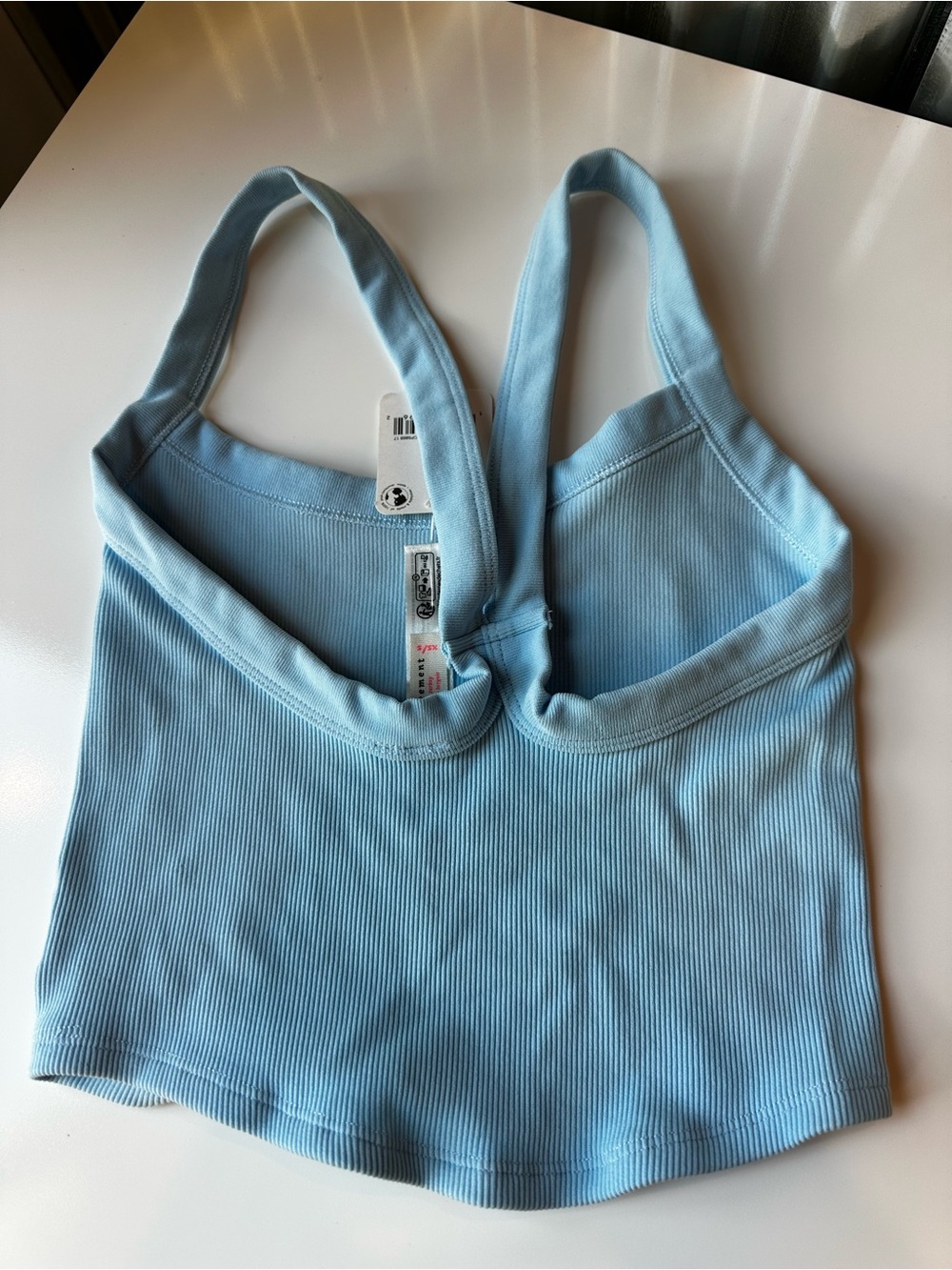 FP Movement by Free People Light Blue Ribbed Tank Top - Picture 3 of 3